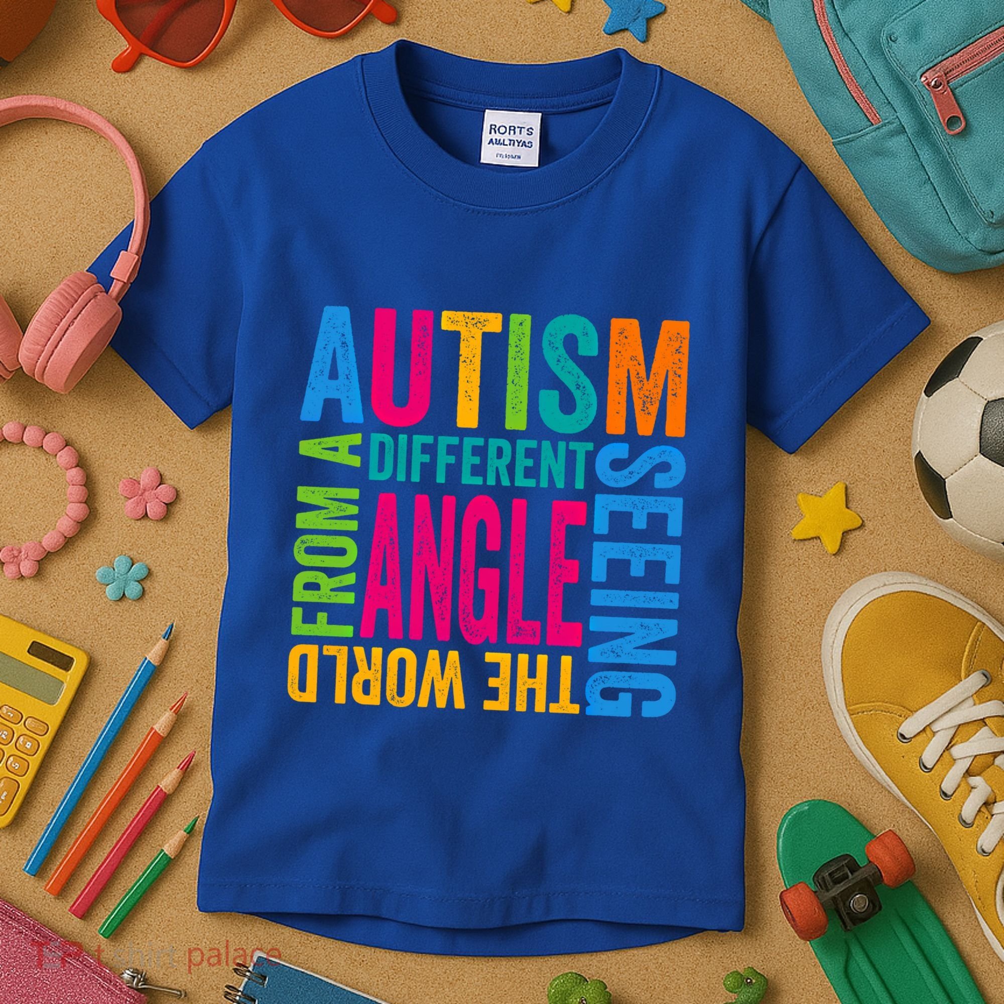 Autism Seeing The World From A Different Angle Autism Gift Kids T-Shirt