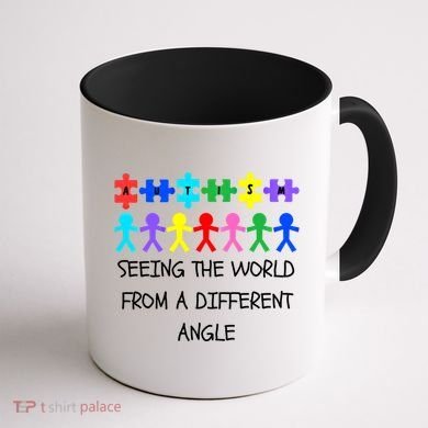 Autism Seeing The World From A Different Angle Awareness2024 Gift Coffee Mug back