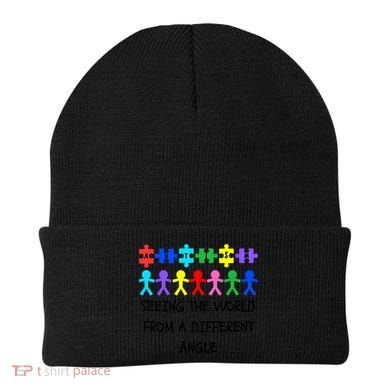 Autism Seeing The World From A Different Angle Awareness2024 Gift Beanie