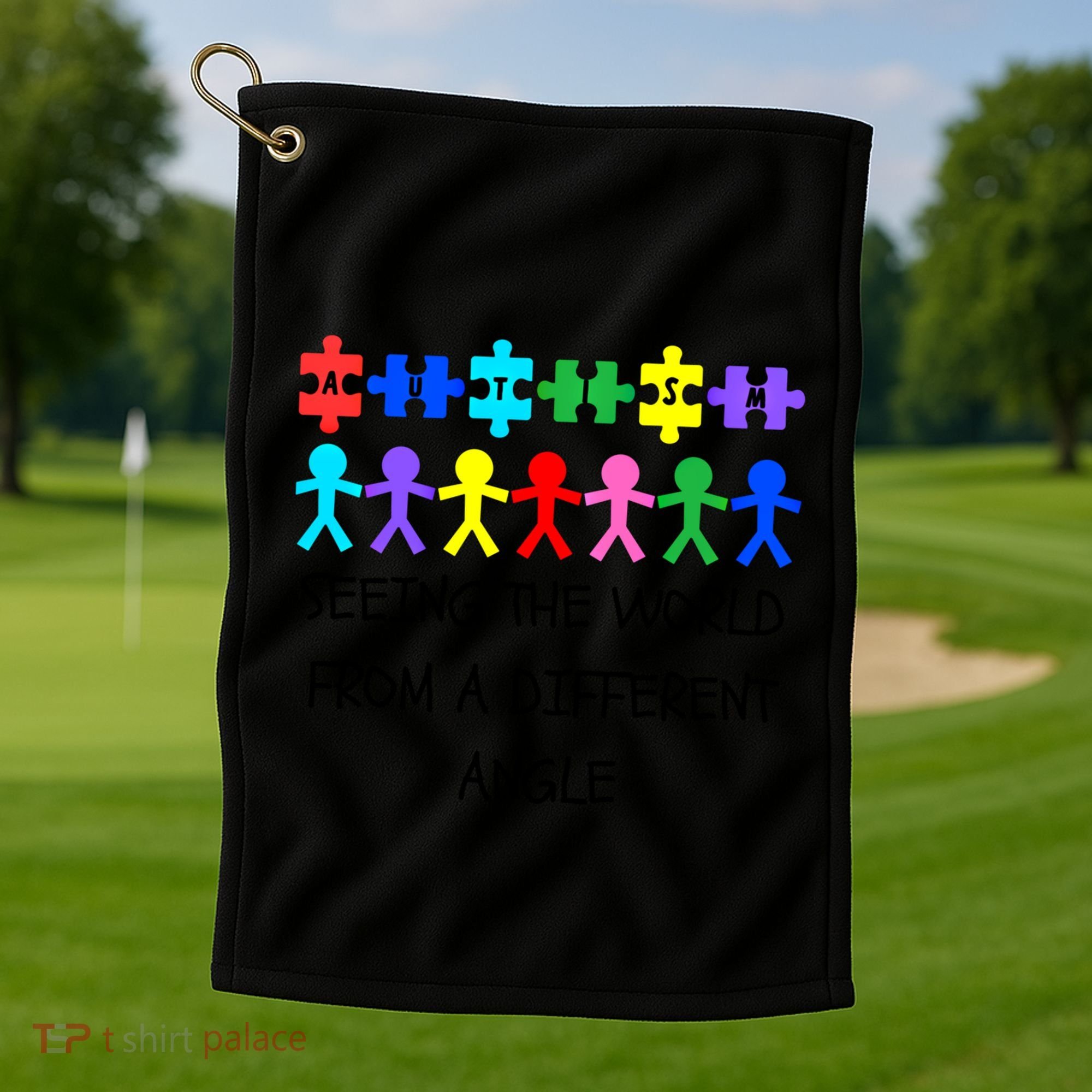 Autism Seeing The World From A Different Angle Awareness2024 Gift Golf Towel