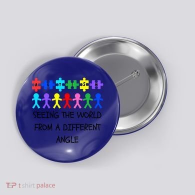Autism Seeing The World From A Different Angle Awareness2024 Gift Button