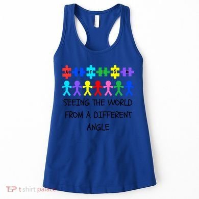 Autism Seeing The World From A Different Angle Awareness2024 Gift Women's Tank Top