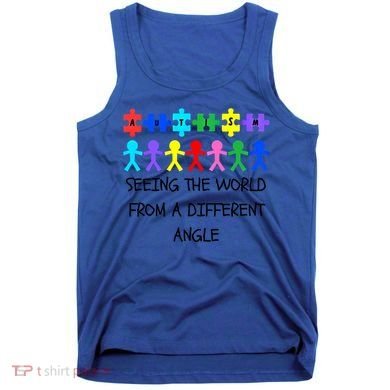 Autism Seeing The World From A Different Angle Awareness2024 Gift Tank Top