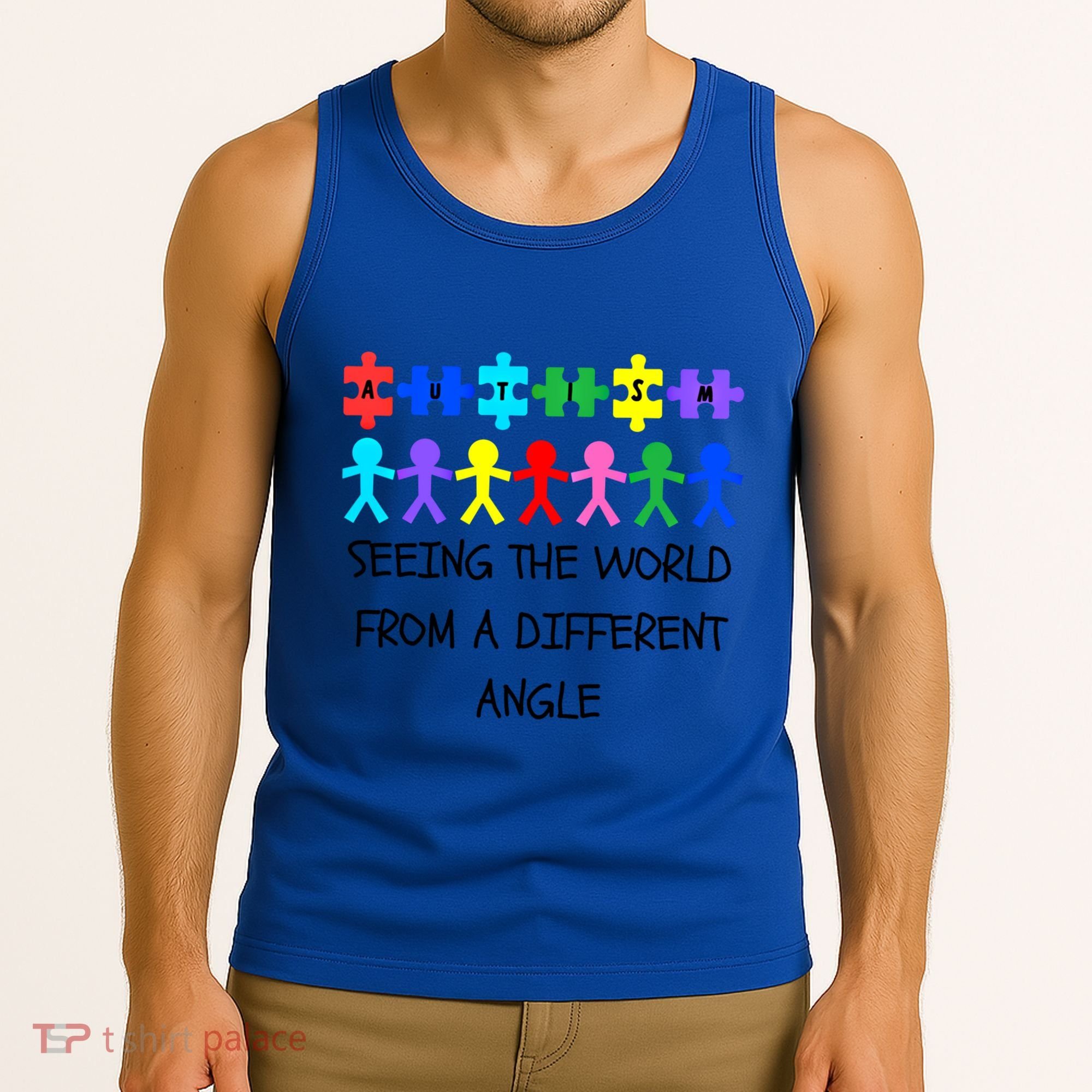 Autism Seeing The World From A Different Angle Awareness2024 Gift Tank Top