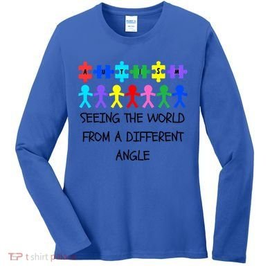 Autism Seeing The World From A Different Angle Awareness2024 Gift Women's Long Sleeve Shirt