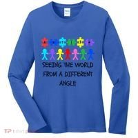 Autism Seeing The World From A Different Angle Awareness2024 Gift Women's Long Sleeve Shirt thumb 0