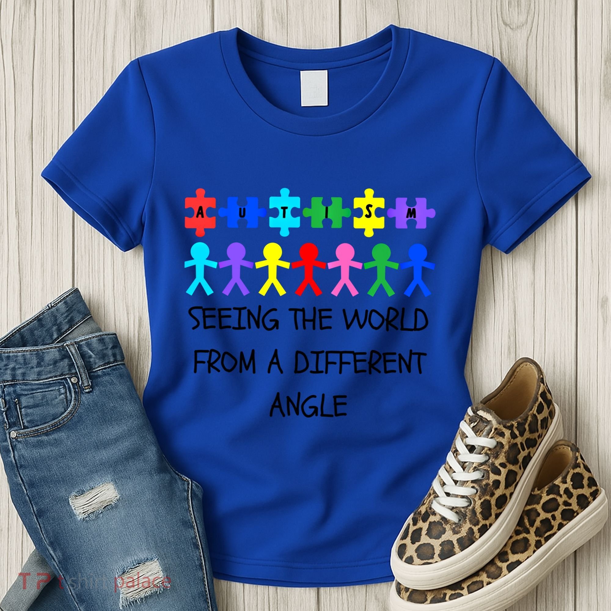 Autism Seeing The World From A Different Angle Awareness2024 Gift Women's T-Shirt