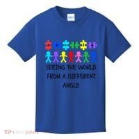 Autism Seeing The World From A Different Angle Awareness2024 Gift Kids T-Shirt thumb 0