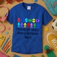 Autism Seeing The World From A Different Angle Awareness2024 Gift Kids T-Shirt thumb 3