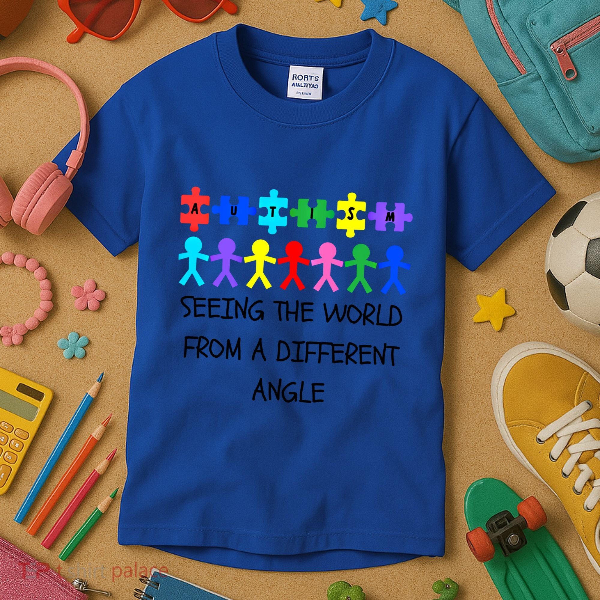 Autism Seeing The World From A Different Angle Awareness2024 Gift Kids T-Shirt