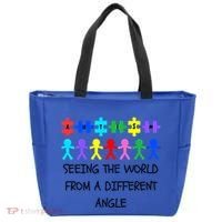 Autism Seeing The World From A Different Angle Awareness2024 Gift Tote Bag thumb 0