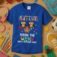 Autism Seeing The World From A Different Angle Gift Kids T-Shirt thumb 3