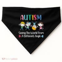 Autism Seeing The World From A Different Angle Gift USA-Made Doggie Bandana thumb 0