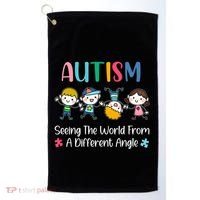 Autism Seeing The World From A Different Angle Gift Golf Towel thumb 0
