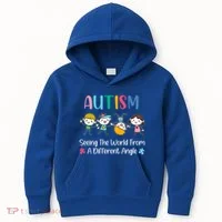 Autism Seeing The World From A Different Angle Gift Kids Hoodie thumb 0