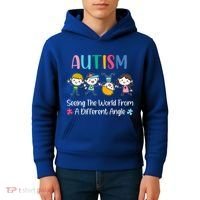 Autism Seeing The World From A Different Angle Gift Kids Hoodie thumb 4