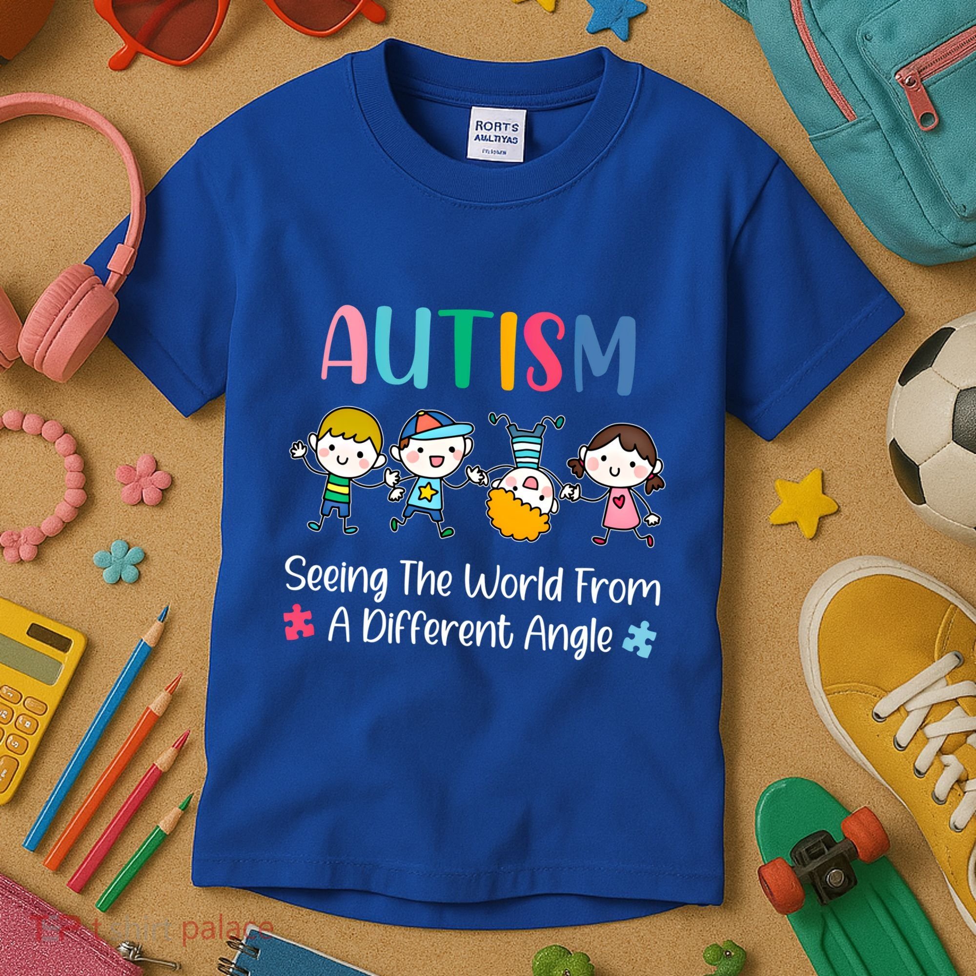 Autism Seeing The World From A Different Angle Gift Kids T-Shirt