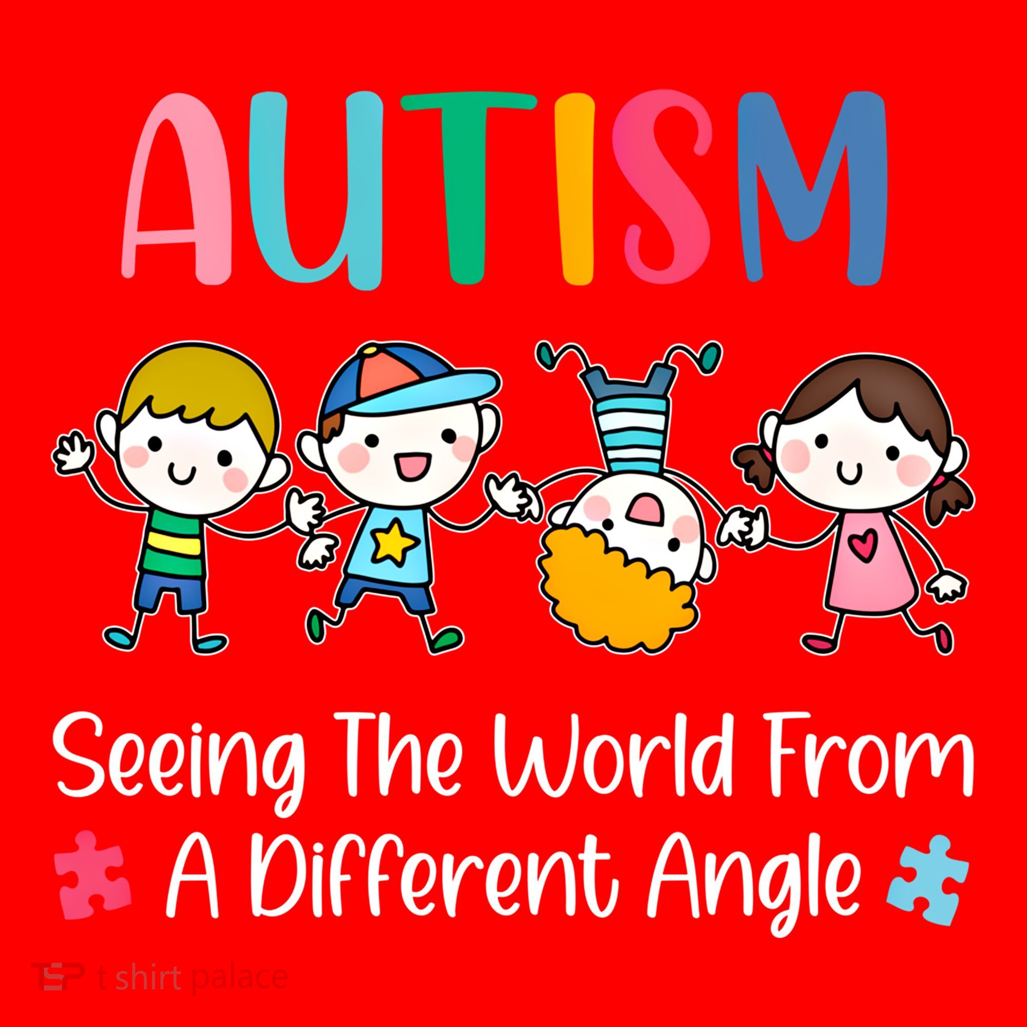 Autism Seeing The World From A Different Angle Gift Santa Hat