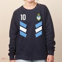 Argentina Soccer Team Jersey 10 Flag Elblem Women's Sweatshirt thumb 0