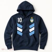 Argentina Soccer Team Jersey 10 Flag Elblem Hoodie thumb 0