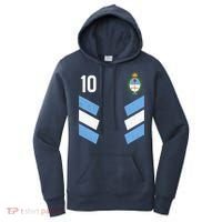 Argentina Soccer Team Jersey 10 Flag Elblem Women's Hoodie thumb 0