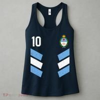 Argentina Soccer Team Jersey 10 Flag Elblem Women's Tank Top thumb 3