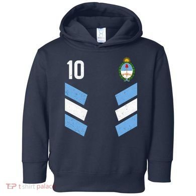 Argentina Soccer Team Jersey 10 Flag Elblem Toddler Hoodie