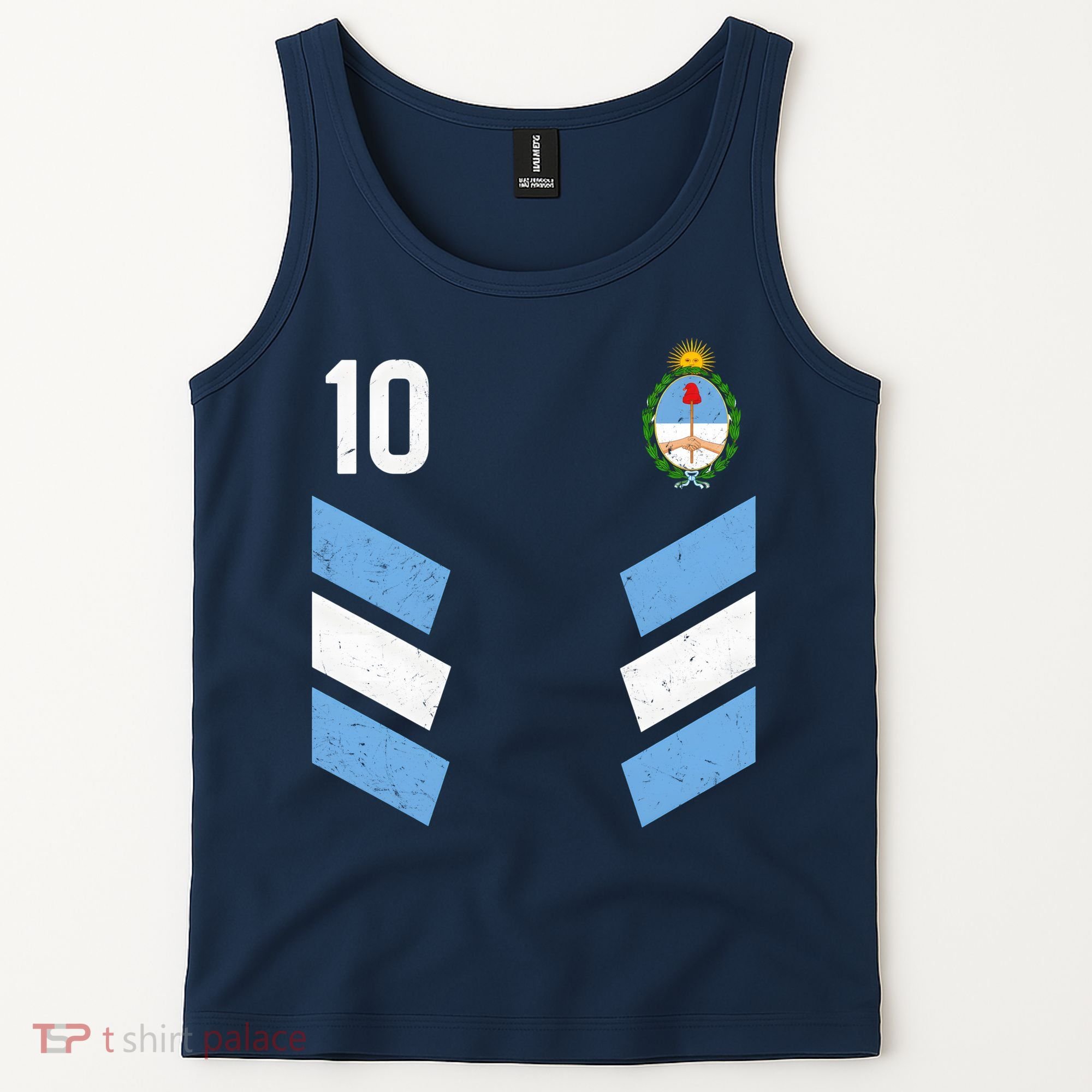 Argentina Soccer Team Jersey 10 Flag Elblem Tank Top
