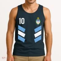 Argentina Soccer Team Jersey 10 Flag Elblem Tank Top thumb 3