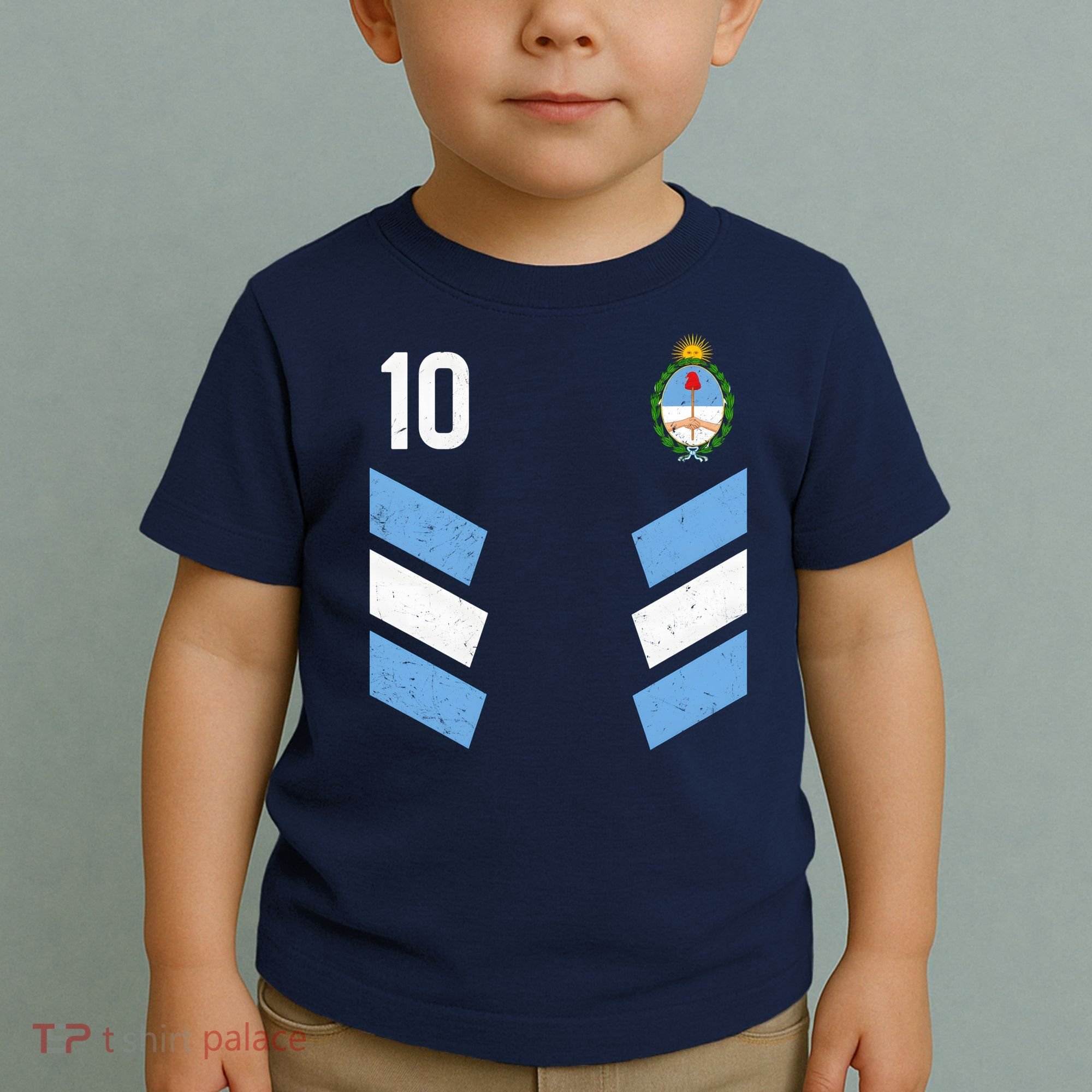 Argentina Soccer Team Jersey 10 Flag Elblem Toddler T-Shirt