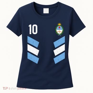 Argentina Soccer Team Jersey 10 Flag Elblem Women's T-Shirt