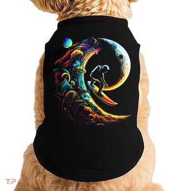 Astronaut surfing through space universe galaxy planets moon Doggie Tank
