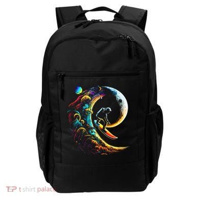 Astronaut surfing through space universe galaxy planets moon Backpack