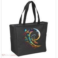 Astronaut surfing through space universe galaxy planets moon Tote Bag thumb 2