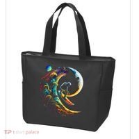 Astronaut surfing through space universe galaxy planets moon Tote Bag thumb 3