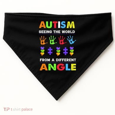 Autism Seeing The World From A Different Angle USA-Made Doggie Bandana