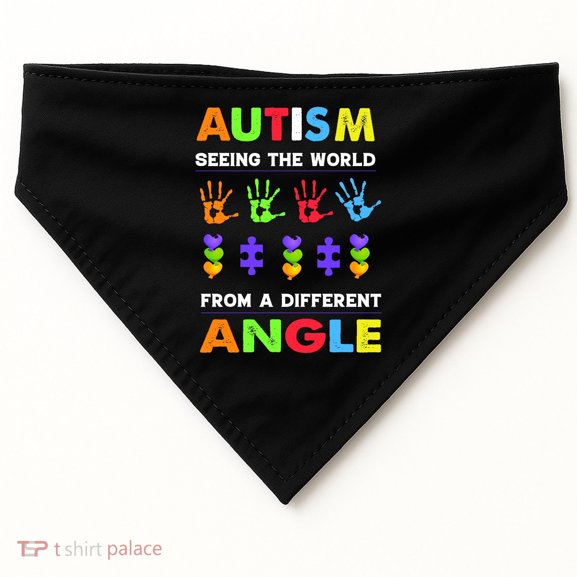 Autism Seeing The World From A Different Angle USA-Made Doggie Bandana