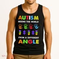 Autism Seeing The World From A Different Angle Tank Top thumb 3