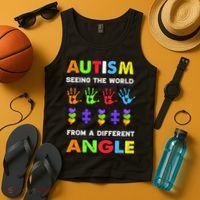 Autism Seeing The World From A Different Angle Tank Top thumb 4