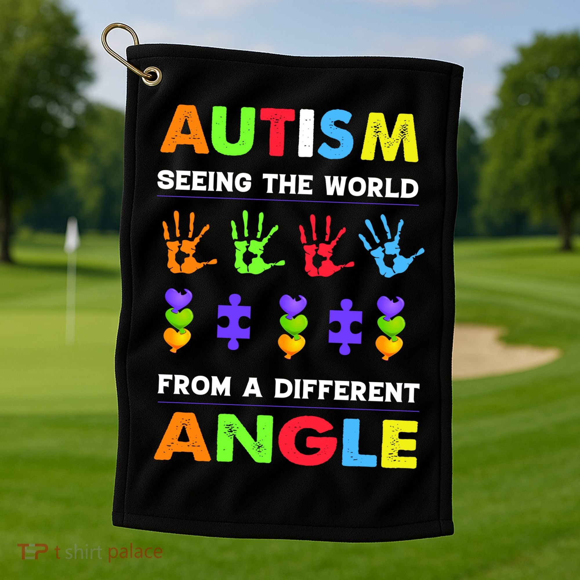 Autism Seeing The World From A Different Angle Golf Towel