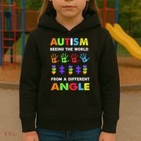 Autism Seeing The World From A Different Angle Kids Hoodie thumb 3
