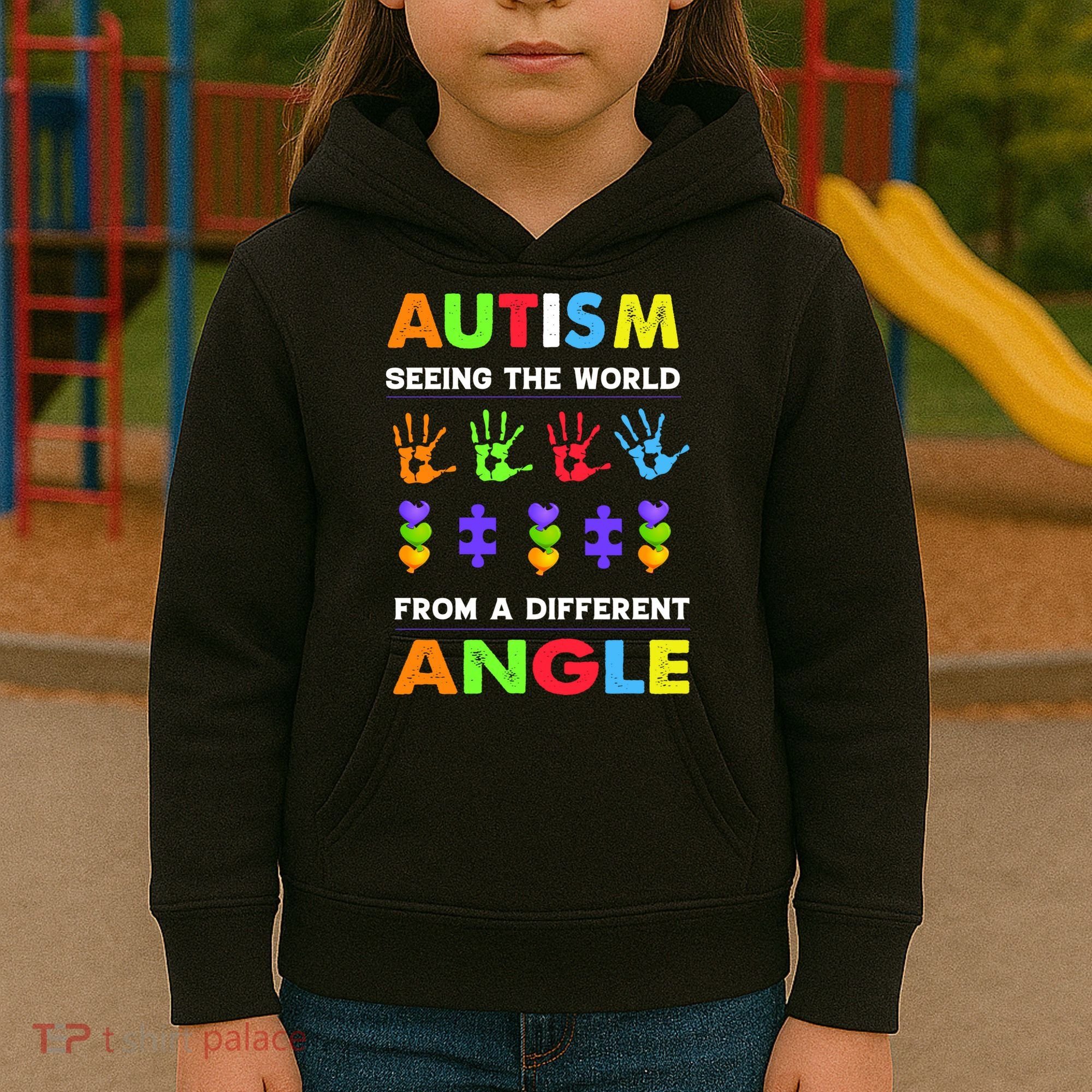 Autism Seeing The World From A Different Angle Kids Hoodie