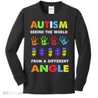 Autism Seeing The World From A Different Angle Kids Long Sleeve Shirt thumb 0