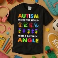 Autism Seeing The World From A Different Angle Kids T-Shirt thumb 3