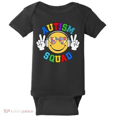 Autism Squad Team Support Inclusion And Awareness Baby Bodysuit