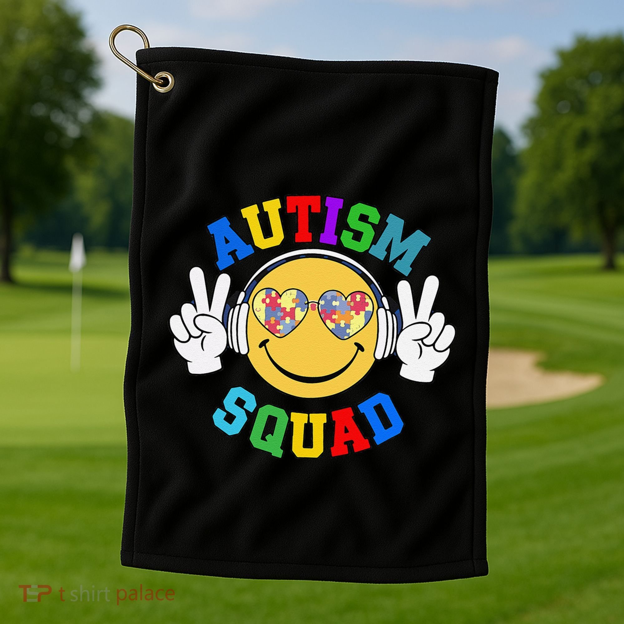 Autism Squad Team Support Inclusion And Awareness Golf Towel