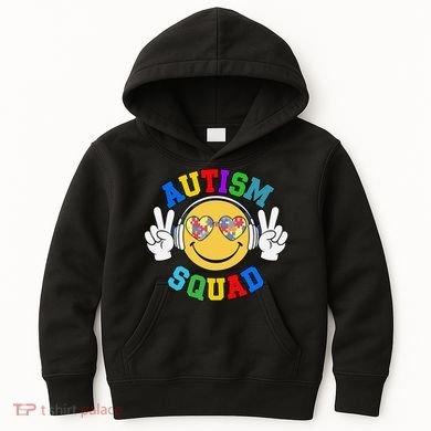 Autism Squad Team Support Inclusion And Awareness Kids Hoodie