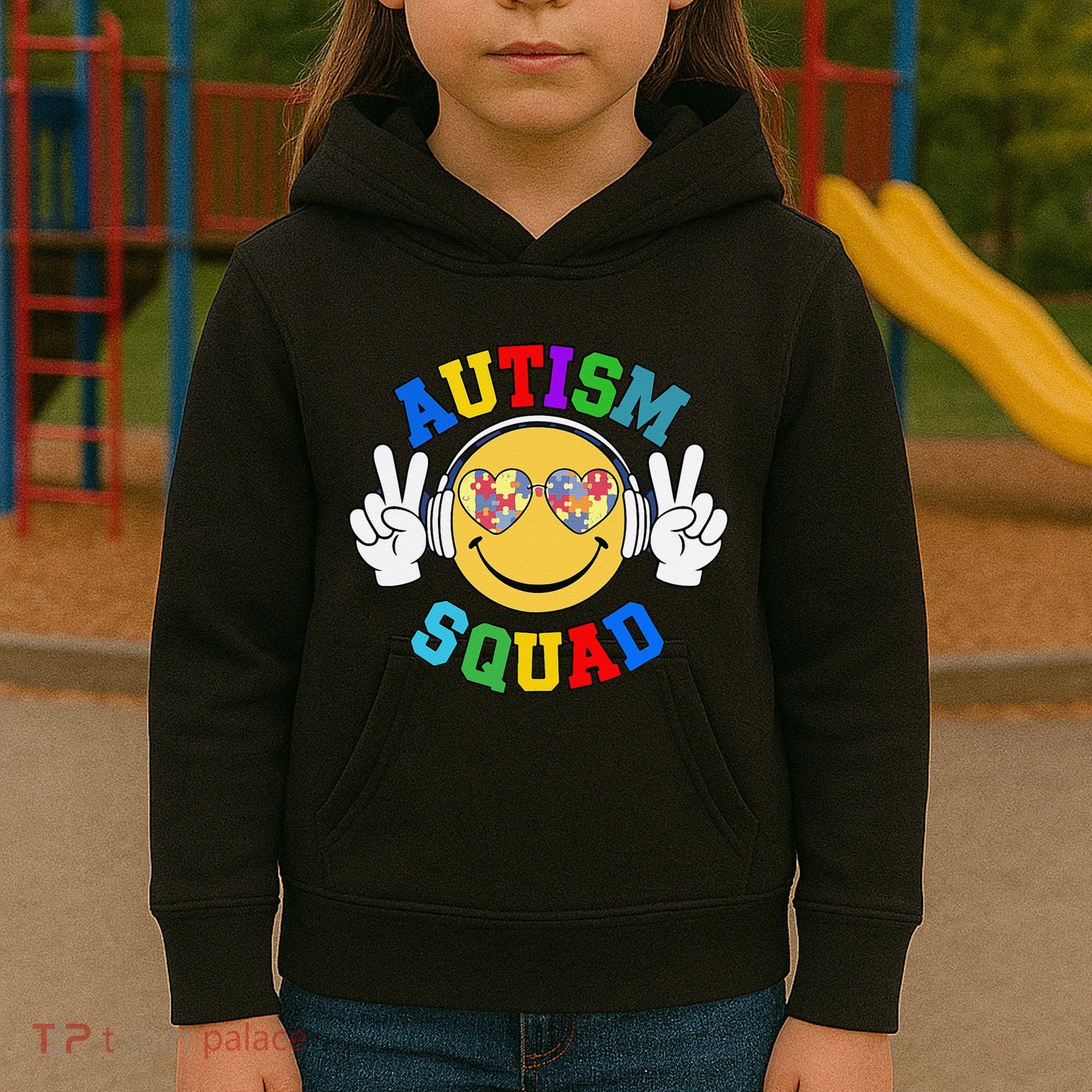 Autism Squad Team Support Inclusion And Awareness Kids Hoodie