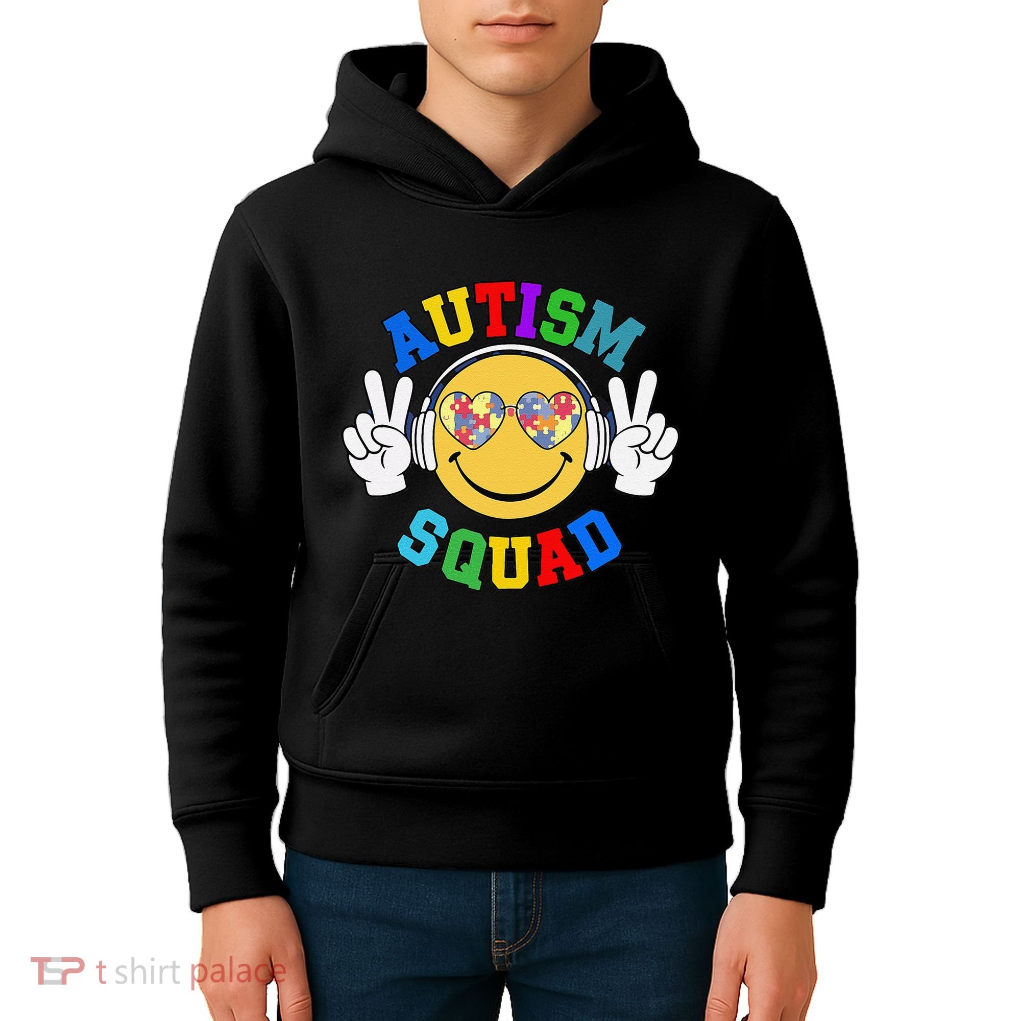 Autism Squad Team Support Inclusion And Awareness Kids Hoodie