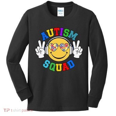 Autism Squad Team Support Inclusion And Awareness Kids Long Sleeve Shirt